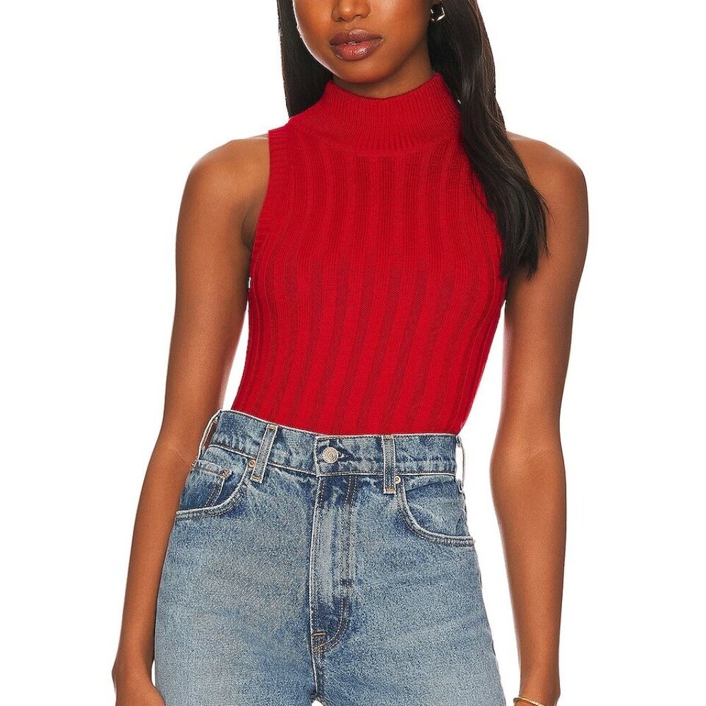 NWT SUPERDOWN Montana Knit Top – Red– Size Medium